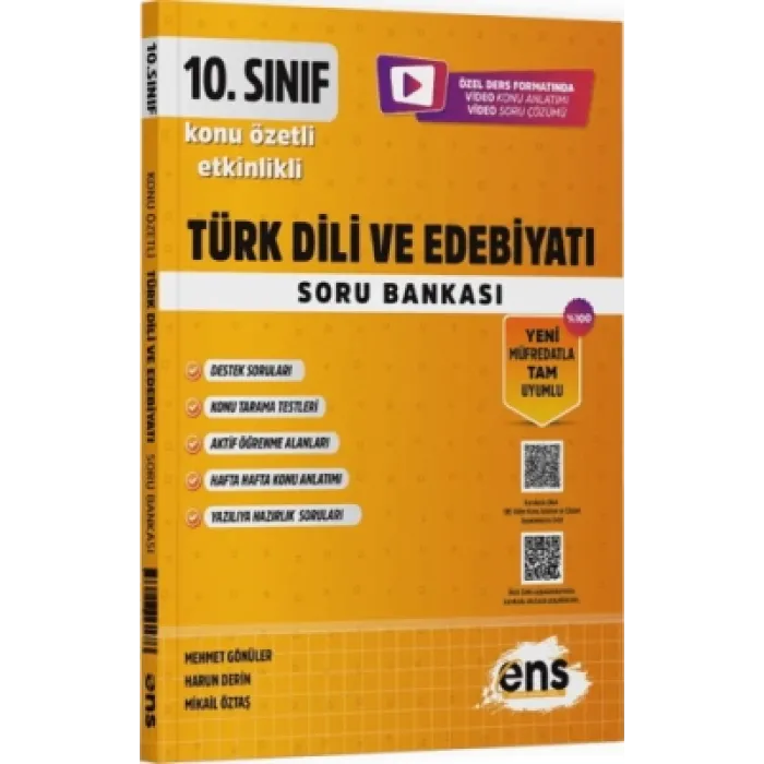 ENS Yayınları 10. Sınıf Türk Dili ve Edebiyatı Etkinlikli Soru Bankası