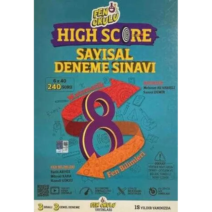 Fen Okulu Yayınları 8. Sınıf LGS Sayısal High Score Deneme Sınavı