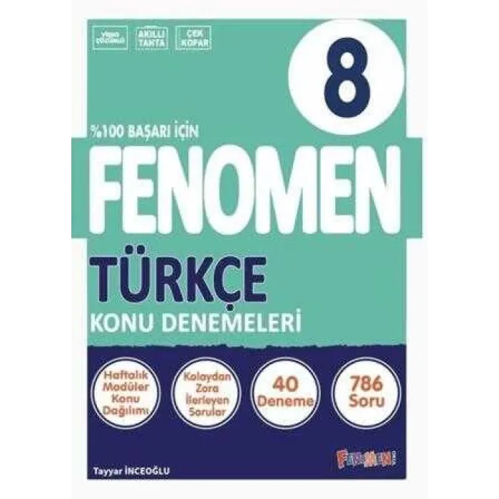 Fenomen Kitap 8. Sınıf Fenomen Türkçe 40`lı Konu Denemeleri