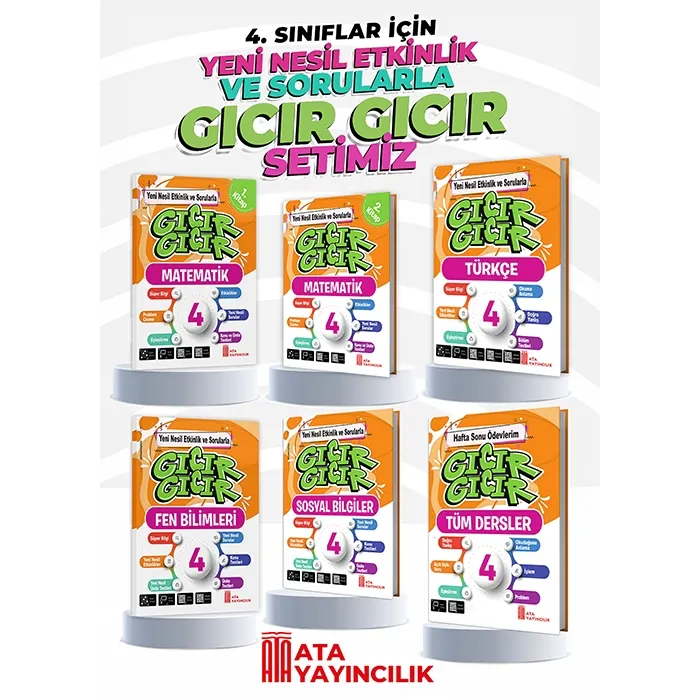 Fiyat:800 4. Sınıf Gıcır Gıcır 6lı Set (Türkçe-Matematik (2 Kitap)-Fen Bilimleri-Sosyal Bilgiler-Hafta Sonu Ödevlerim Tüm Dersler)