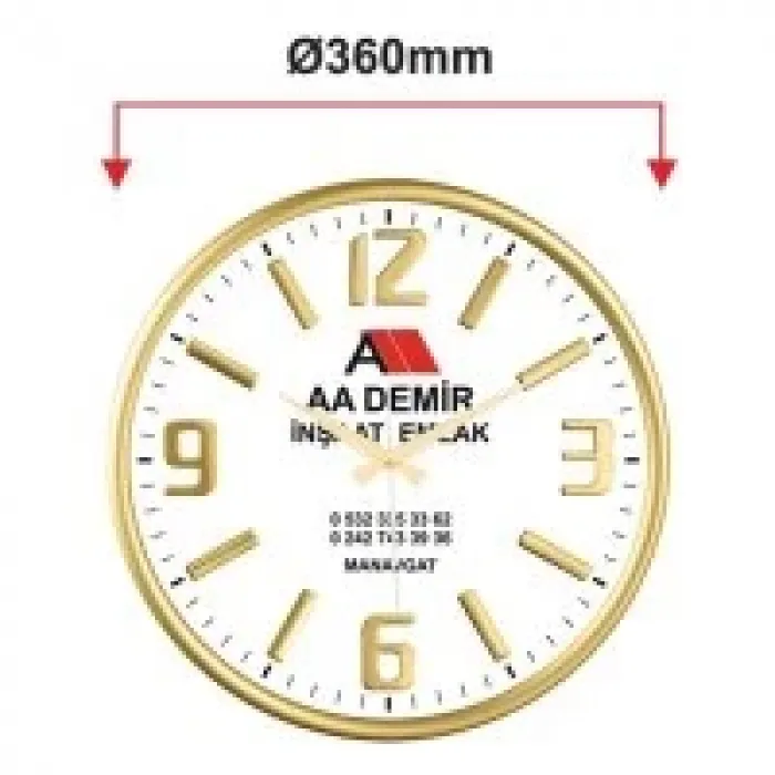 Galaxy Duvar Saati 704-1 Premium Gümüş Kaplama Beyaz