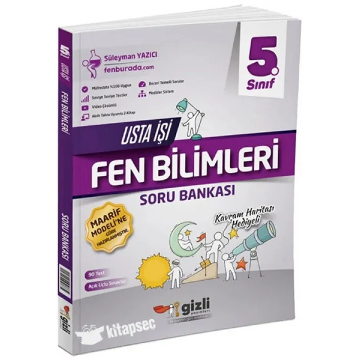 GİZLİ YAYINLARI 5. SINIF FEN BİLİMLERİ USTA İŞİ SORU BANKASI+KAVRAM HARİTASI