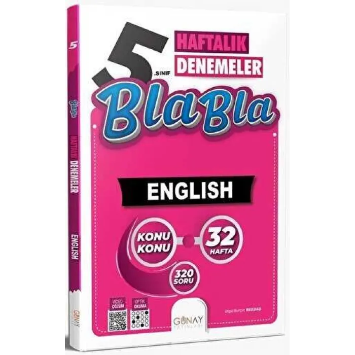 Günay Yayınları 5. Sınıf İngilizce Bla Bla Haftalık Denemeler