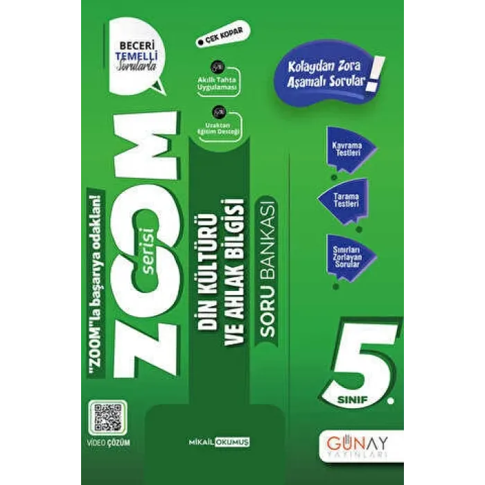 Günay Yayınları 5. Sınıf Zoom Serisi Din Kültürü ve Ahlak Bilgisi Soru Bankası