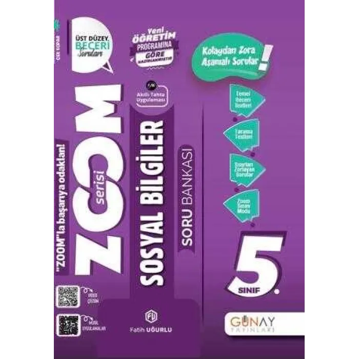 Günay Yayınları 5. Sınıf Zoom Serisi Sosyal Bilgiler Soru Bankası