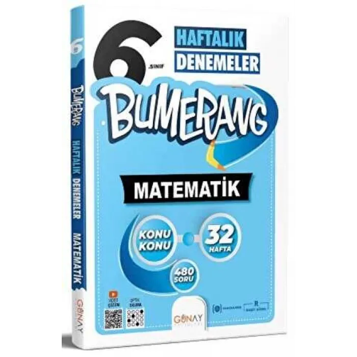Günay Yayınları 6. Sınıf Bumerang 32 Haftalık Matematik Denemeleri