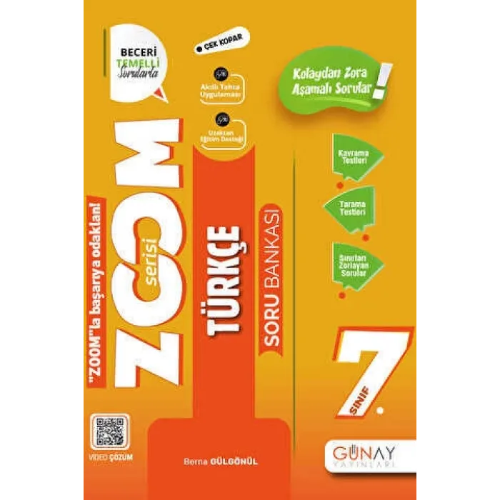 Günay Yayınları 7. Sınıf Zoom Serisi Türkçe Soru Bankası
