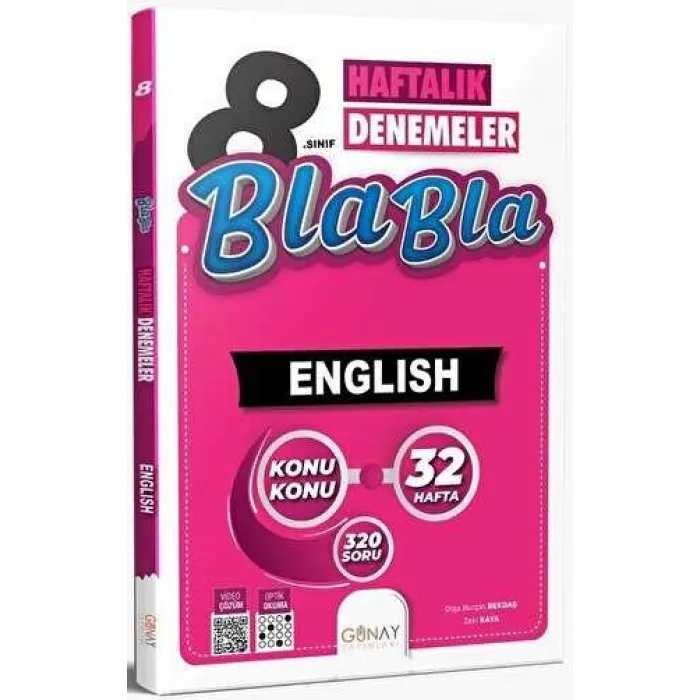 Günay Yayınları 8. Sınıf İngilizce Bla Bla Haftalık Denemeler