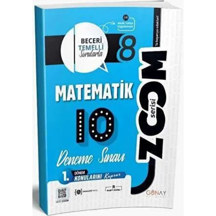 Günay Yayınları 8. Sınıf Matematik 1. Dönem 10 lu Zoom Serisi Deneme Sınavı