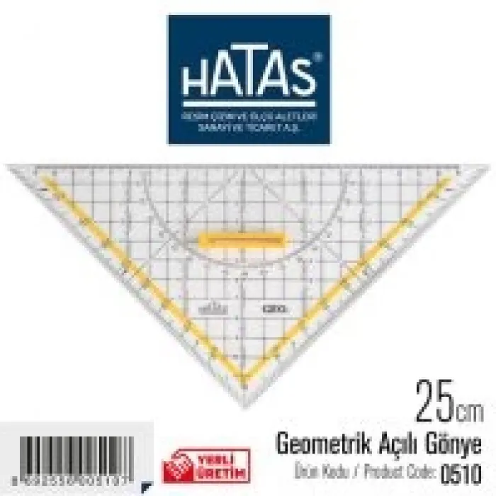 Hatas Gönye 25 Cm Geometrik Açili 0510