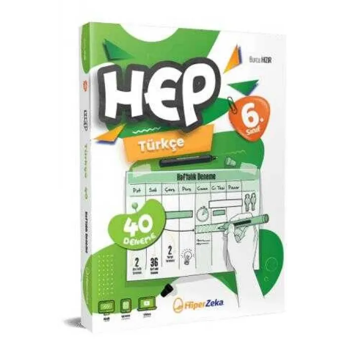 Hiper Zeka Yayınları 2025 6. Sınıf Haftalık HEP Türkçe 40 Deneme