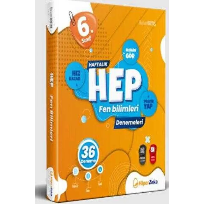 Hiper Zeka Yayınları 6. Sınıf Haftalık Hep Fen Bilimleri 36 Deneme