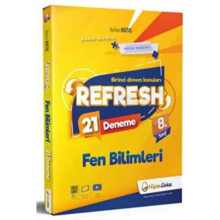 Hiper Zeka Yayınları 8. Sınıf Refresh Fen Bilimleri 21 Deneme - LGS 1. Dönem Konuları