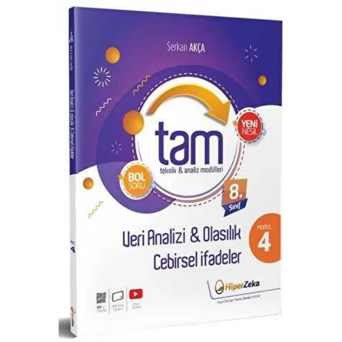 Hiper Zeka Yayınları 8. Sınıf TAM Matematik 4 - Veri Analizi, Olasılık, Cebirsel İfadeler
