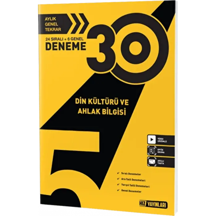 Hız Yayınları 5. Sınıf Din Kültürü ve Ahlak Bilgisi 30`lu Deneme