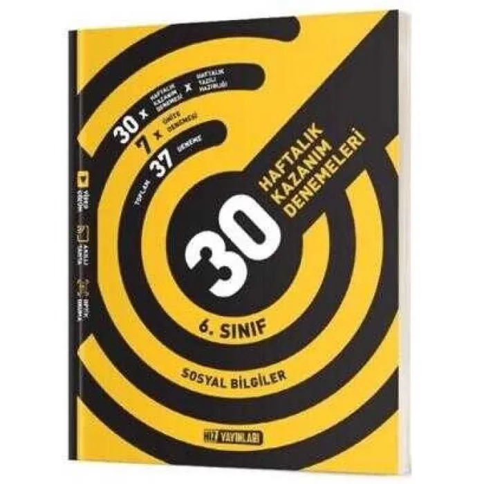 Hız Yayınları 6. Sınıf Sosyal Bilgiler 30 Haftalık Kazanım Denemeleri