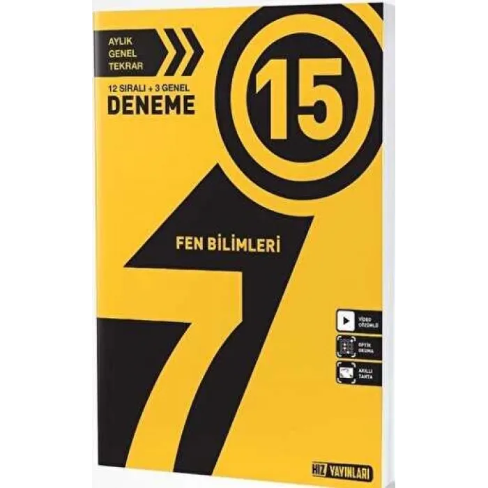 Hız Yayınları 7. Sınıf Fen Bilimleri 15 Deneme
