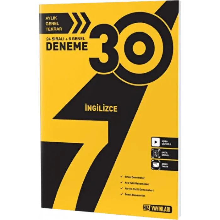 Hız Yayınları 7. Sınıf İngilizce 30`lu Deneme
