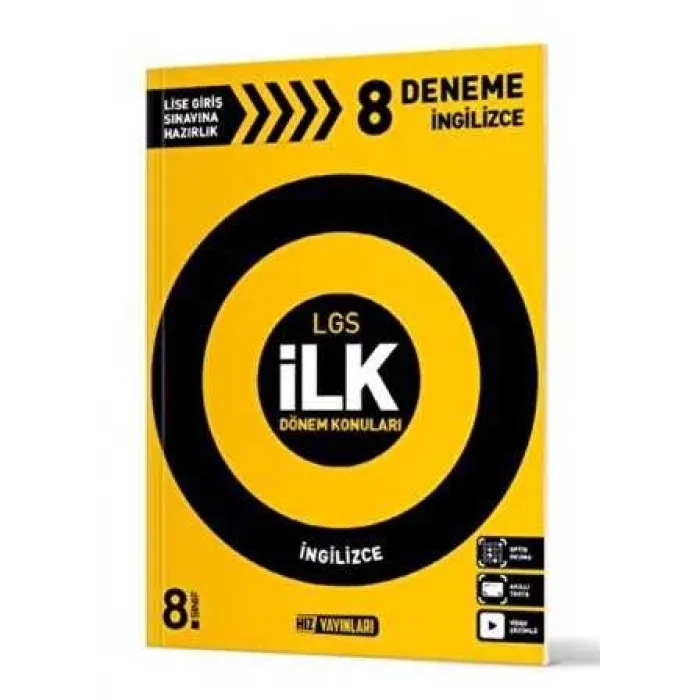 Hız Yayınları 8. Sınıf İlk Dönem Konuları İngilizce Deneme