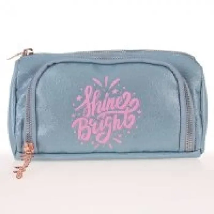 Kaukko Sparkle Plump Kalem Çantası Gri K2308