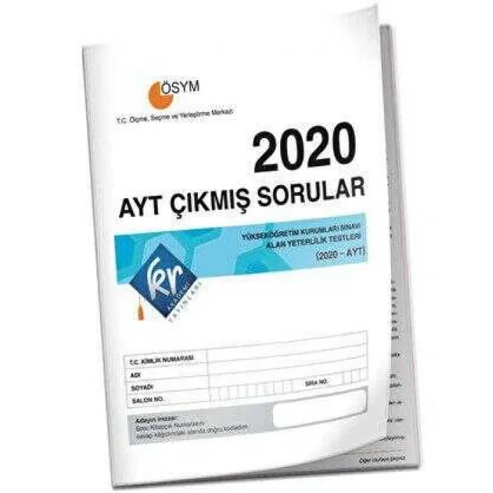 KR Akademi Yayınları 2020 AYT Çıkmış Sorular Tıpkı Basım Kitapçığı