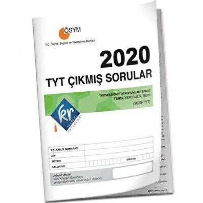 KR Akademi Yayınları 2020 TYT Çıkmış Sorular Tıpkı Basım Kitapçığı