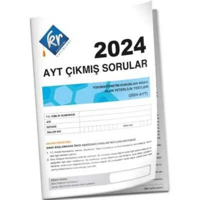 KR Akademi Yayınları 2024 AYT Çıkmış Sorular Tıpkı Basım Kitapçığı
