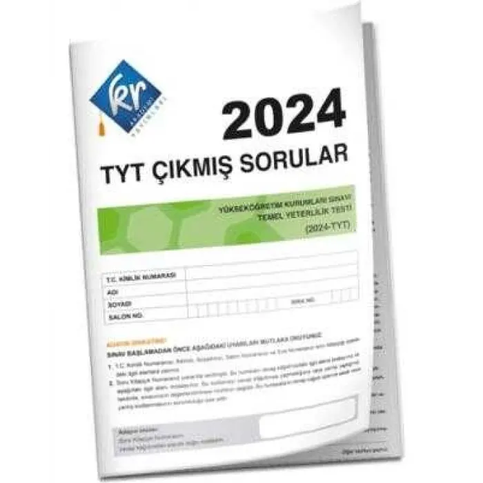 KR Akademi Yayınları 2024 TYT Çıkmış Sorular Tıpkı Basım Kitapçığı