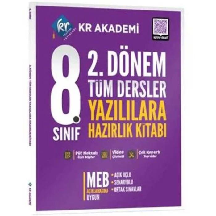 KR Akademi Yayınları 8. Sınıf 2. Dönem Tüm Dersler Yazılılara Hazırlık Kitabı