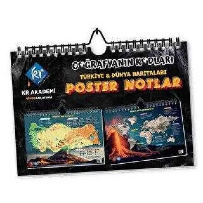 KR Akademi Yayınları Coğrafyanın Kodları Türkiye ve Dünya Duvar Haritaları Poster Notlar