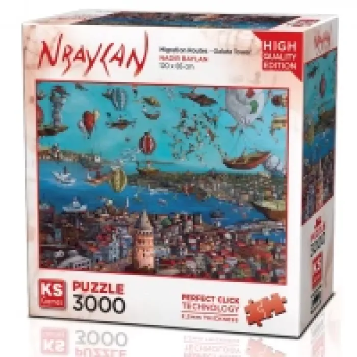 Ks Games Puzzle Yetişkin 3000 Parça Migration Routes  Galata Tower 23017