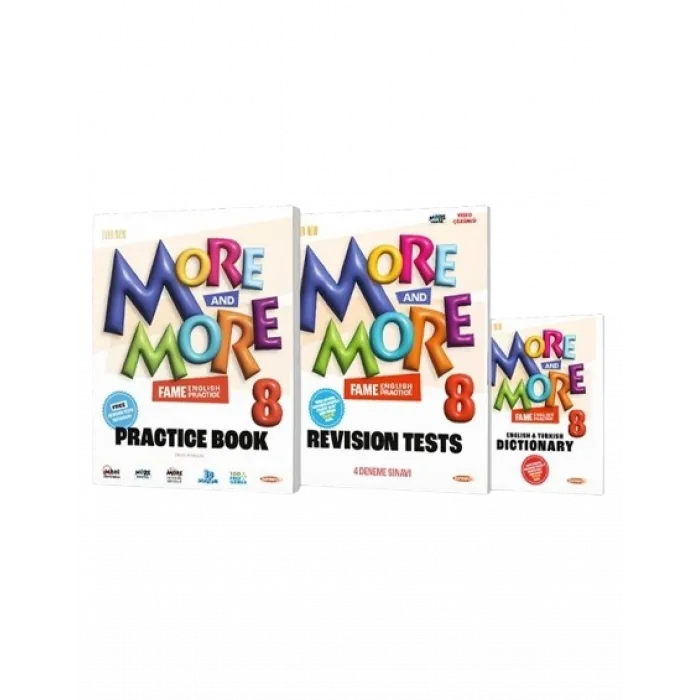 Kurmay ELT 8. Sınıf More and More Pratice Book - Dictionary - Revision Tests 3` lü Set