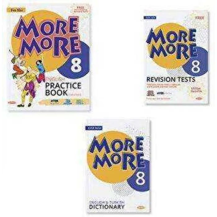 Kurmay ELT 8. Sınıf More and More Pratice Book - Dictionary - Revision Tests 3` lü Set