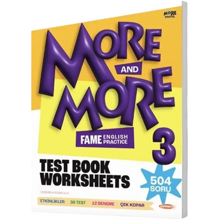 Kurmay ELT More and More English 3 Worksheets Test Book