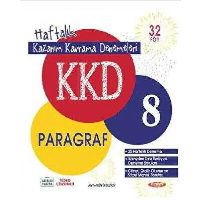 Kurmay Yayınları 8. Sınıf Paragraf KKD Haftalık Kazanım Kavrama Denemeleri