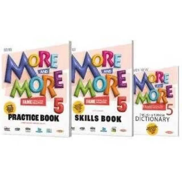 Kurmay Yayınları More and More English 5 Practice Book + Skills Book + Dictionary 3 Kitap Set Kurmay ELT Yayınları