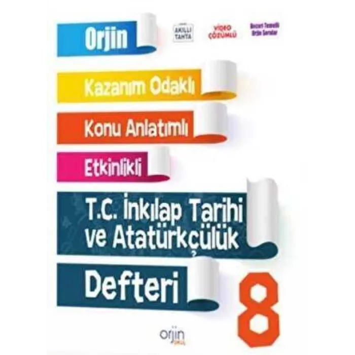 Kurmay Yayınları Orjin 8. Sınıf T.C İnkılap Tarihi ve Atatürkçülük Defteri
