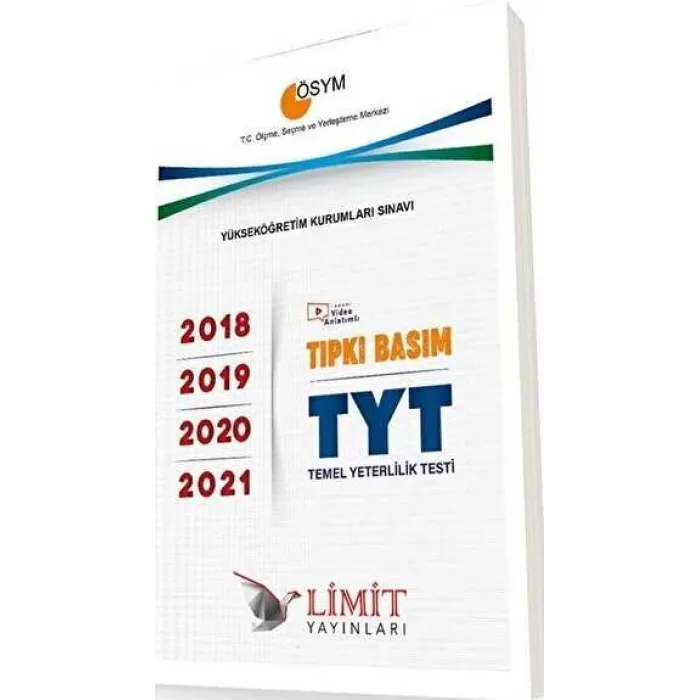 Limit Yayınları ÖSYM Tıpkı Basım TYT 2018-2019-2020-2021 Deneme Sınavları