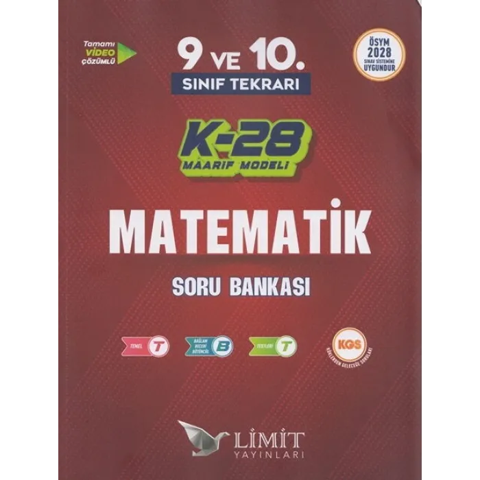 Limit Yayınları TYT 9. ve 10. Sınıf Tekrarı Matematik K-28 Maarif Model Soru Bankası