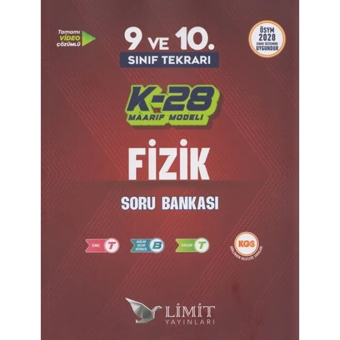 Limit Yayınları TYT 9. ve 10. Sınıf Fizik Tekrarı K-28 Maarif Model Soru Bankası