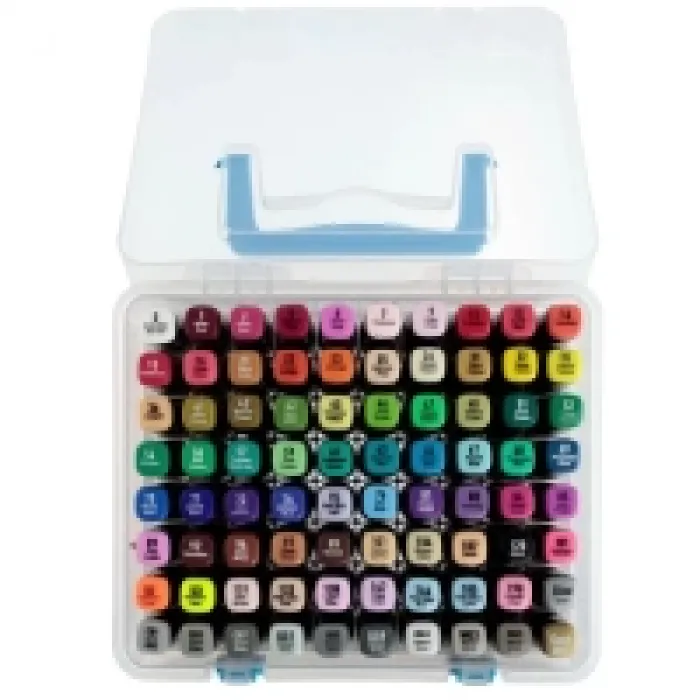 Masis Grafik Çizim Markörü İki Uçlu 80 Renk Şeffaf Pp Kutu Çm-pp80