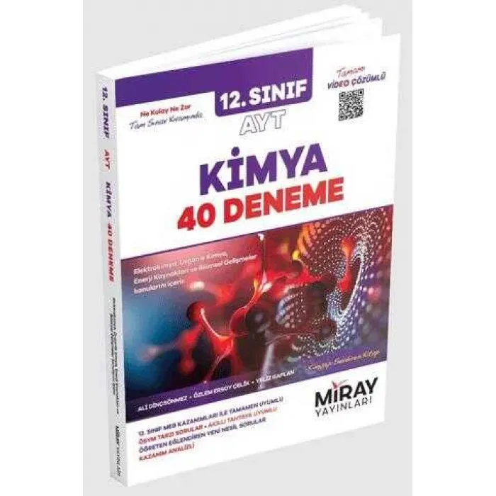 Miray Yayınları 12. Sınıf AYT Kimya 40 Deneme
