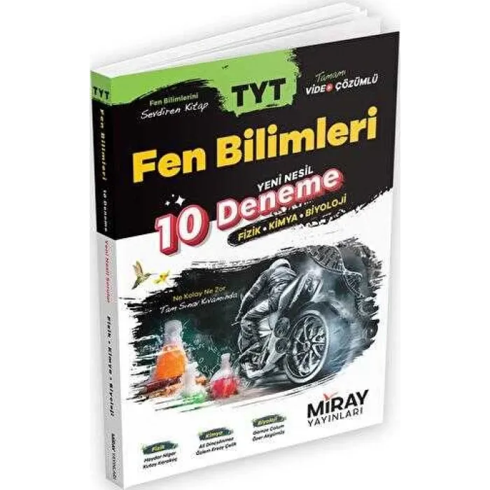 Miray Yayınları TYT Fen Bilimleri Yeni Nesil 10 Deneme