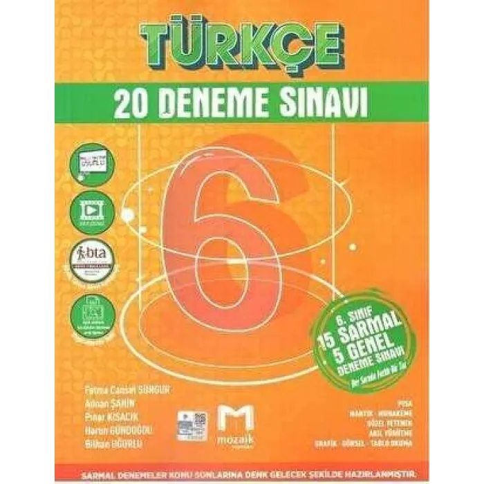 Mozaik Yayınları 6. Sınıf Türkçe 20 Deneme Sınavı