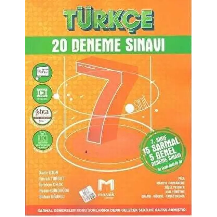 Mozaik Yayınları 7. Sınıf Türkçe 20 Deneme Sınavı
