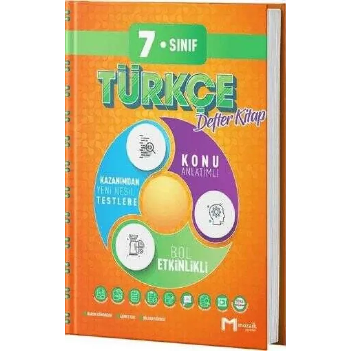 Mozaik Yayınları 7. Sınıf Türkçe Defter Kitap