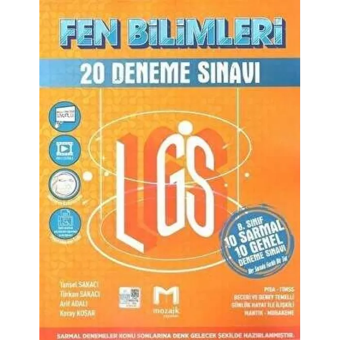 Mozaik Yayınları 8. Sınıf Fen Bilimleri 20 Deneme Sınavı