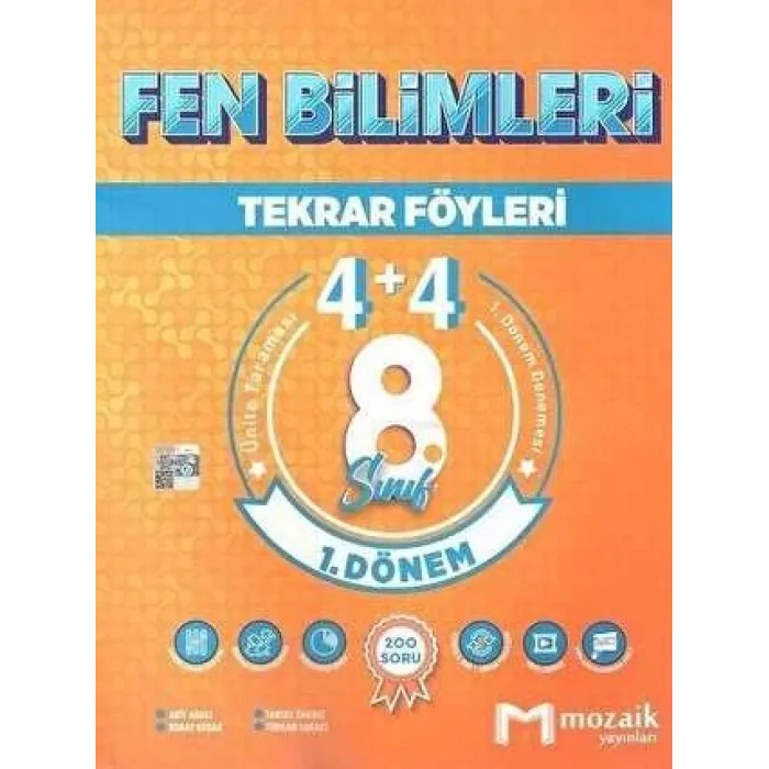 Mozaik Yayınları 8. Sınıf Fen Bilimleri 4 + 4 Tekrar Föyü Özel Baskı
