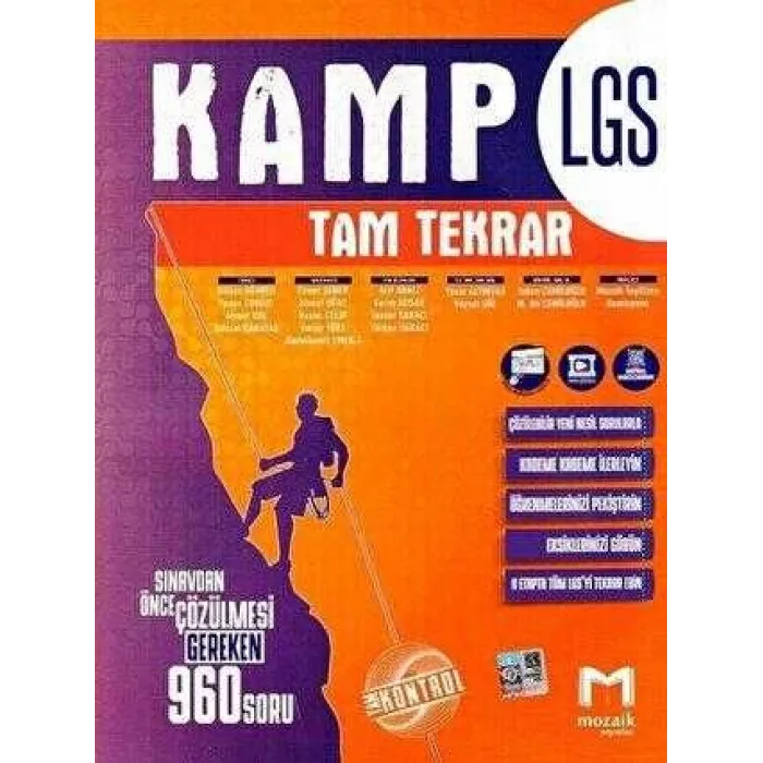 Mozaik Yayınları 8. Sınıf LGS Kamp Tam Tekrar Video Çözümlü