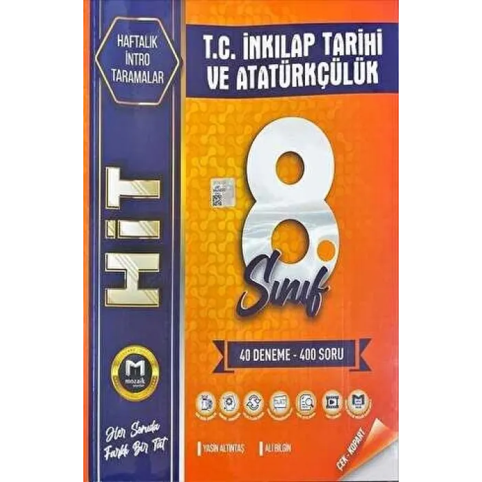 Mozaik Yayınları 8. Sınıf T.C. İnkılap Tarihi ve Atatürkçülük İntro Hit 40 Deneme
